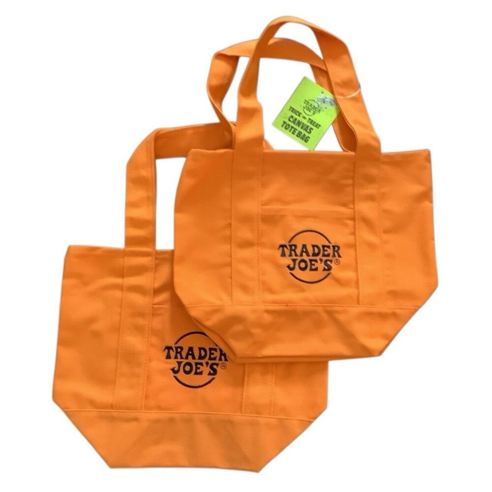 Trader Joe’s Halloween Orange Mini Totes Set Of Two New